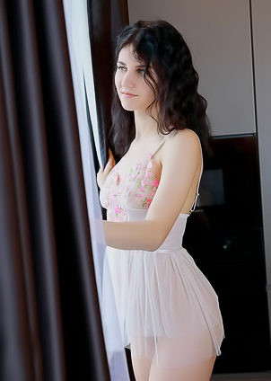 Anastasia Barbi Sweetly Sexy In High Heels And A Sheer Babydoll